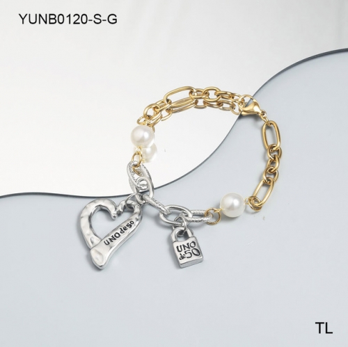 Stainless Steel UNO DE * 50 Bracelet-SN240416-YUNB0120-S-G-15.3