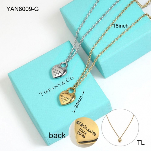 Stainless Steel Brand Necklace-SN240424-YAN8009-G-14.7