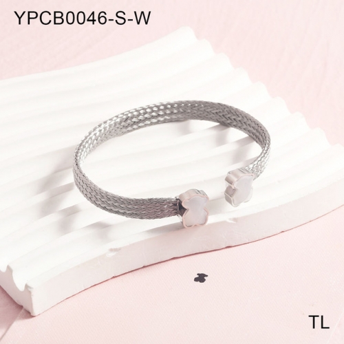 Stainless Steel Tou*s Bangle-SN240509-YPCB0046-S-W-18.6