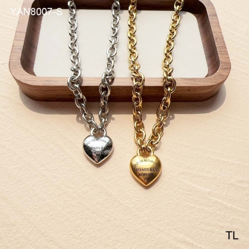 Stainless Steel Brand Necklace-SN240509-YAN8007-S-15.8
