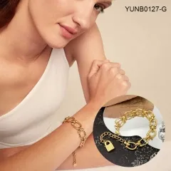 Stainless Steel UNO DE *50 Bracelet-SN240522-YUNB0127-G-25.2