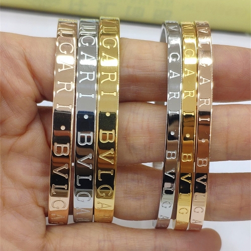 Stainless Steel Brand Bangle-HY240524-P24LOV