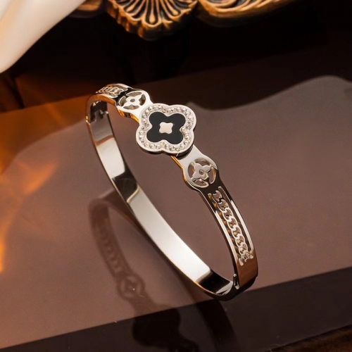 Stainless Steel Brand Bangle-NB240527-P15.5BIU