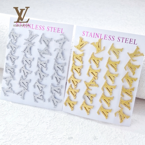 Stainless Steel Brand Earrings-HY2406041-S24G26