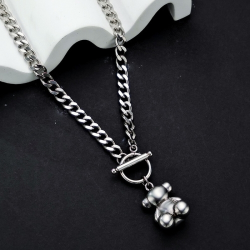 Stainless Steel Tou*s Necklace-HY240702-P12XI98