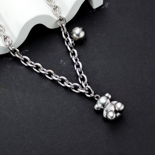 Stainless Steel Tou*s Necklace-HY240702-P12VI98