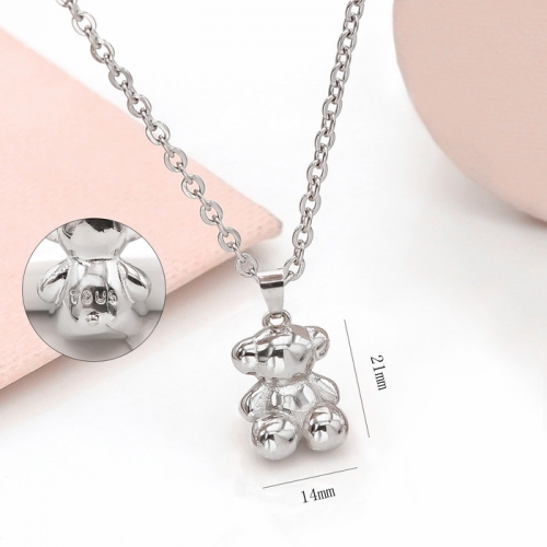 Stainless Steel Tou*s Necklace-HY240702-P8NH23