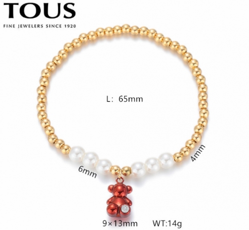 Stainless Steel Tou*s Bracelet-DY240710-SL-263GO-243-17