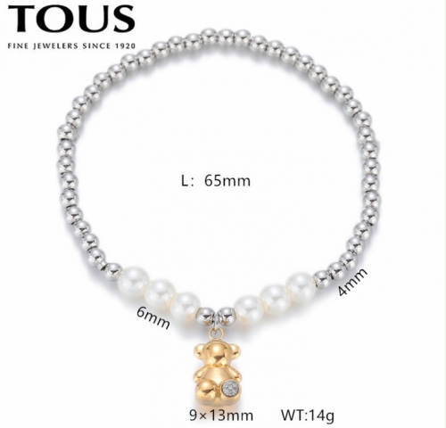 Stainless Steel Tou*s Bracelet-DY240710-SL-253SG-214-15