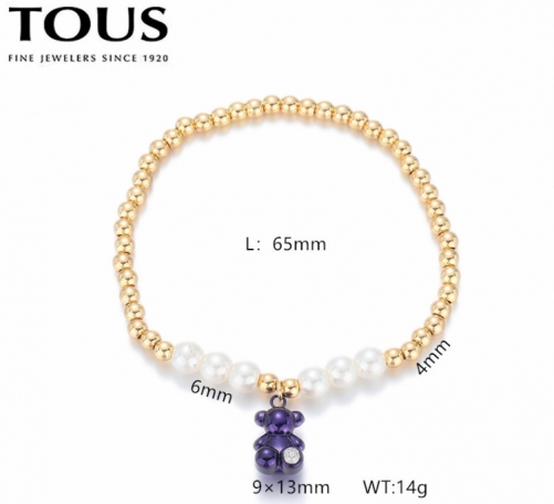 Stainless Steel Tou*s Bracelet-DY240710-SL-259GP-243-17