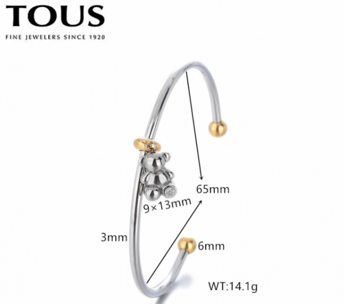 Stainless Steel Tou*s Bangle-DY240710-SL-237S-257-18