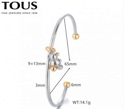 Stainless Steel Tou*s Bangle-DY240710-SL-240SG-257-18