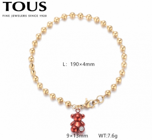 Stainless Steel Tou*s Bracelet-DY240710-SL-277GO-200-14