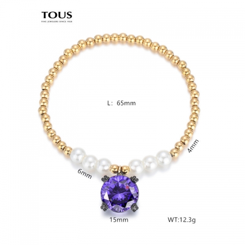 Stainless Steel Tou*s Bracelet-DY240710-SL-213G-243-17