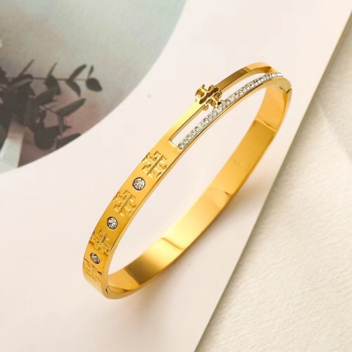 Stainless Steel Brand Bangle-YWA240808-P15BYYU