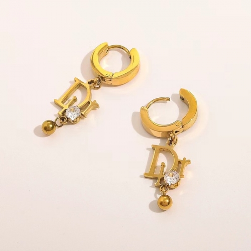 Stainless Steel Brand Earrings-YWA240808-P9.5BHOO