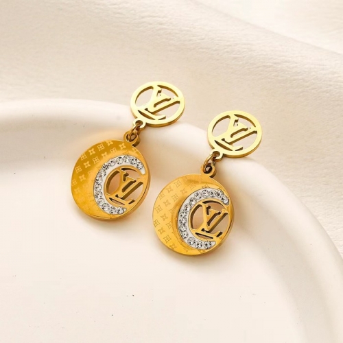 Stainless Steel Brand Earrings-YWA240808-P9.5VGYD