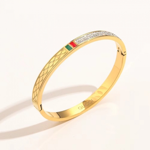 Stainless Steel Brand Bangle-YWA240808-P16GIOO