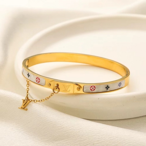 Stainless Steel Brand Bangle-YWA240808-P15KLIO