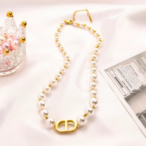 Stainless Steel Brand Necklace-YWA240808-P18BHIO