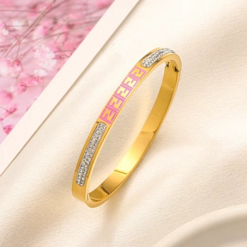 Stainless Steel Brand Bangle-YWA240808-P14CFYY