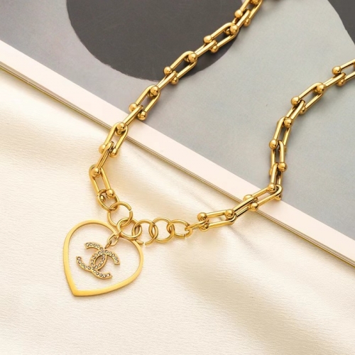 Stainless Steel Brand Necklace-YWA240808-P22NJUZ