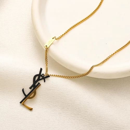 Stainless Steel Brand Necklace-YWA240808-P12OLZZ