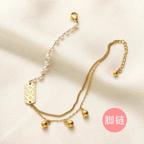 Stainless Steel Brand Anklet-YWA240808-P13OLKH