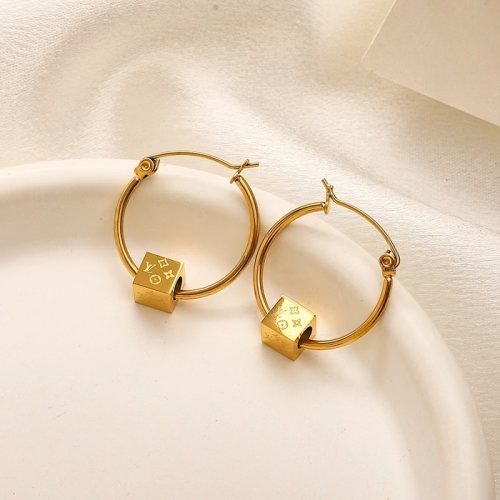 Stainless Steel Brand Earrings-YWA240808-P10BRVC