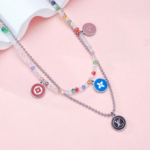 Stainless Steel Brand Necklace-HY240904-P14CIOU