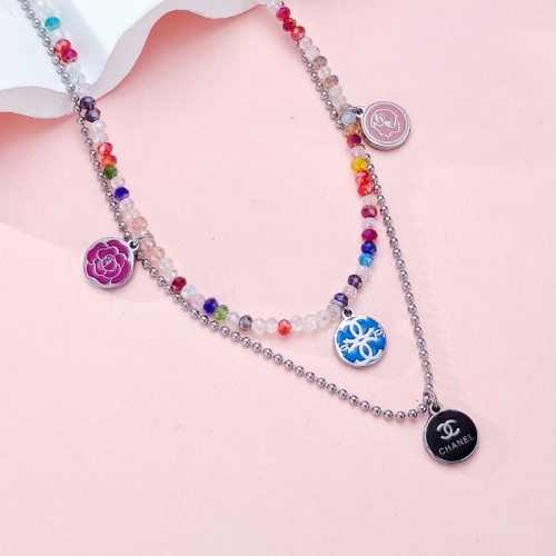 Stainless Steel Brand Necklace-HY240904-P15VFSZ