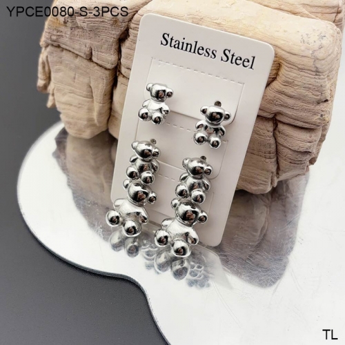 Stainless Steel Tou*s Earrings-SN240911-YPCE0080-S-3PCS-20.6