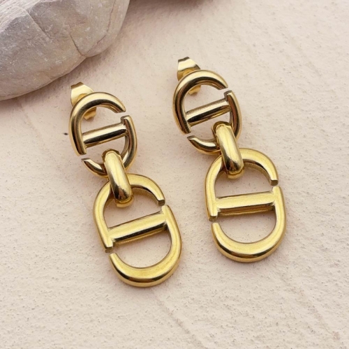 Stainless Steel Brand Earrings-SN240921-YAE0036-G-13.4