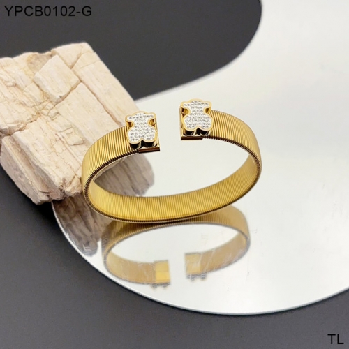 Stainless Steel Tou*s Bangle-SN241103-YPCB0102-G-19.7