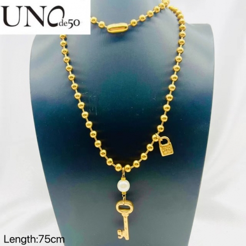 Stainless Steel Uno de* 50 Necklace-ZN241103-P20BYZAZ