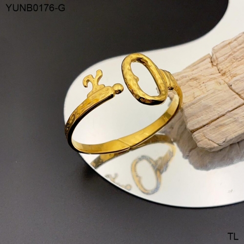 Stainless Steel Uno de *50 Bangle-SN241118-YUNB0176-G-25.5