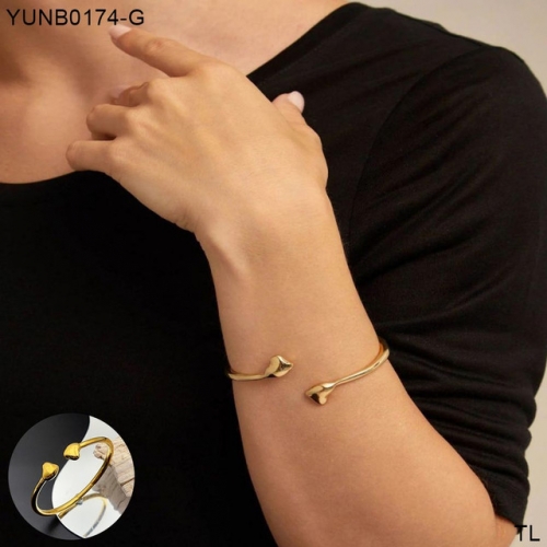 Stainless Steel Uno de *50 Bangle-SN241122-YUNB0174-G-23.4