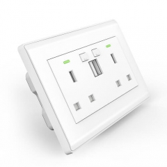 TBU02 Smart Wall Socket UK Double Switch Twin Socket,UK Smart Socket