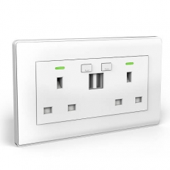 TBU02 Smart Wall Socket UK Double Switch Twin Socket