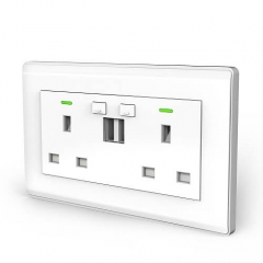 TBU02 Smart Wall Socket UK Double Switch Twin Socket