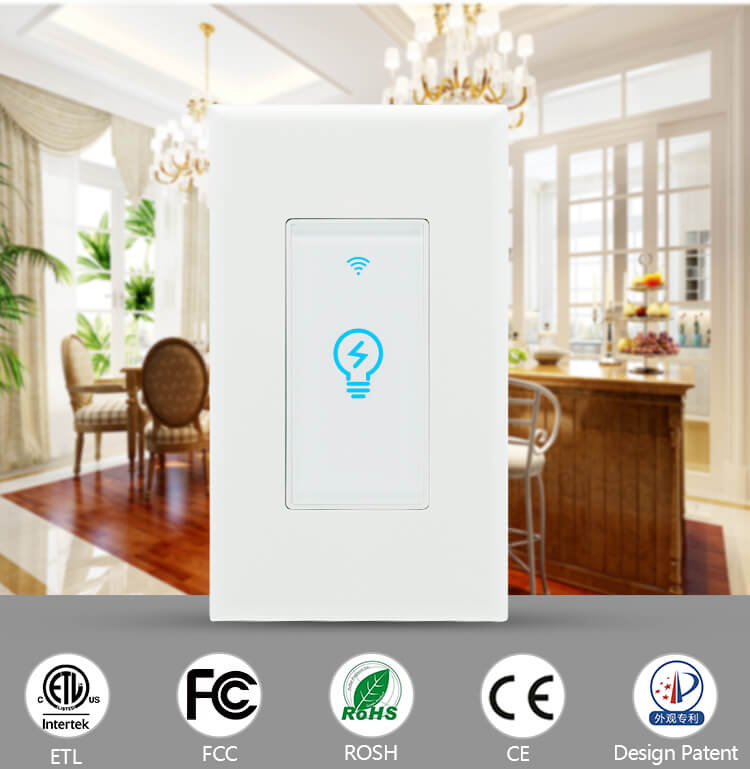 Intertek Wireless Smart Wifi Wall Light Switch Remote Control Switch 1 Gang