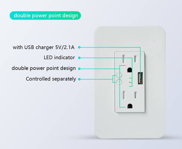 Best Smart Outlet Wireless Remote Control Power Duplex Outlet Factory