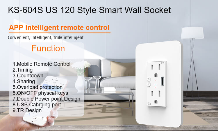 Milfra US Smart Wi-Fi Duplex TR Receptacle with 2.1A USB charge  port,Recessed Socket Wireless Wall Outlet Control by Smart Life