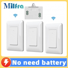 Self Powered Wireless Light Switch RF433 Receiver Kit Wireless Smart Switch RF Remote Receiver Kinetic Powered Light Switch Kits