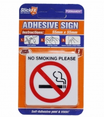 ADHESIVE SIGN NO SMOKING PLEASE
