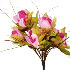 BOUQUET OF ROSE BLOOMS /gold reeds