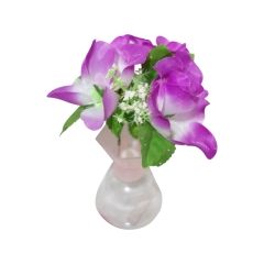 MINI ROSE POSIE IN GLASS VASE