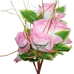 BOUQUET OF ROSE BLOOMS /gold reeds