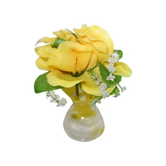 MINI ROSE POSIE IN GLASS VASE