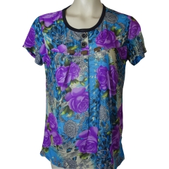 LADIES FASHION FLORAL POLYESTER TOP